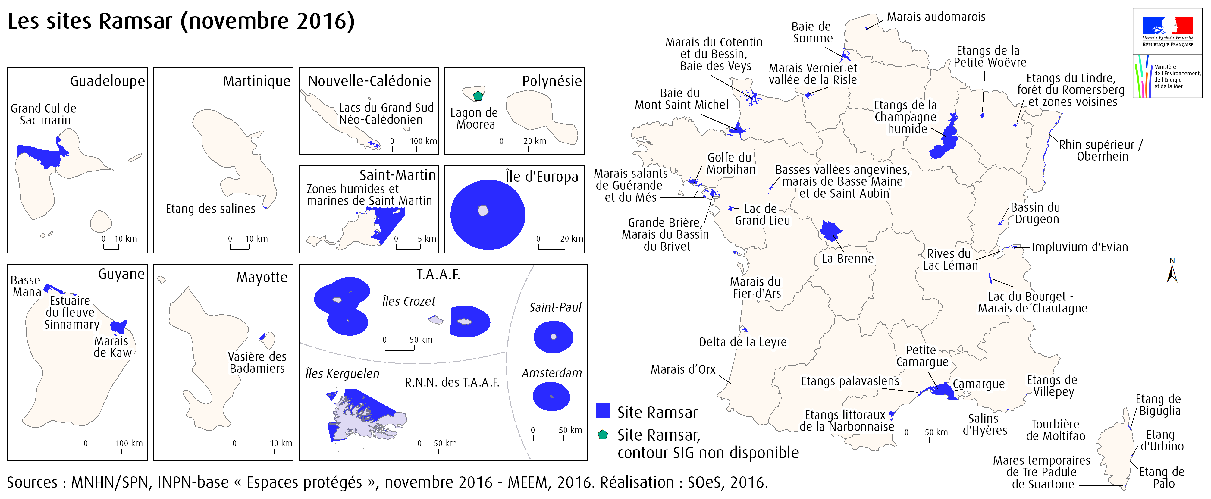 Image : les sites Ramsar (novembre 2016)