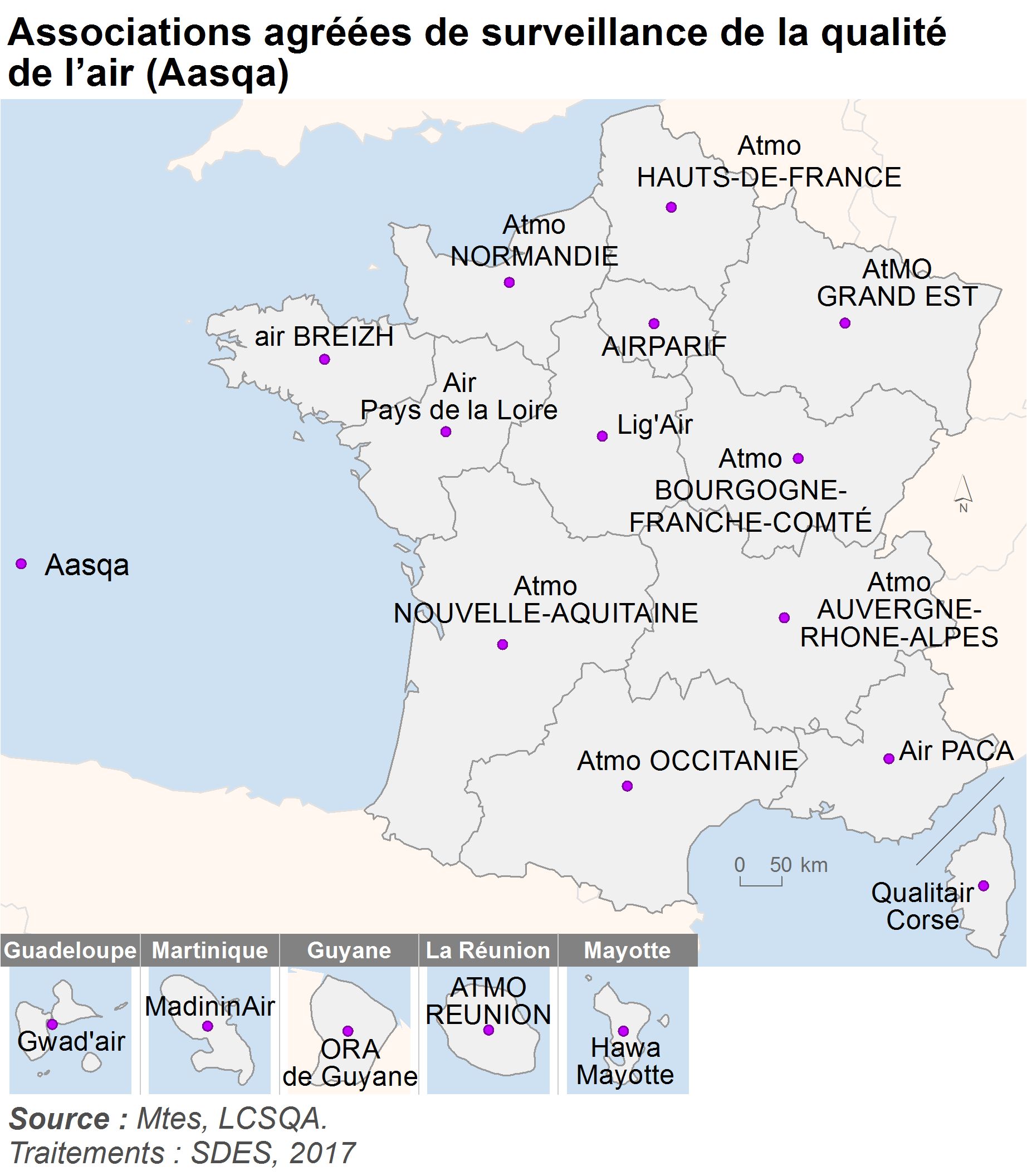 Associations agréées de surveillance de la qualité de l'air (Aasqa)